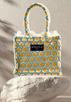 Sorena Athena Mini Velvet Tote Bag, Beige Multi