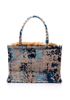 Sorena Thalassini Marble Medium Tote Bag, Royal Blue