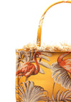Sorena Isla Flamingo Leaf Print Large Tote Bag, Ochre
