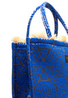 Sorena Poliaigos Greek Print Large Tote Bag, Blue