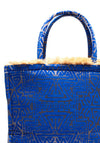 Sorena Poliaigos Greek Print Large Tote Bag, Blue