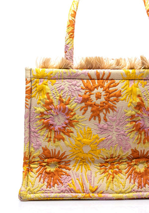 Sorena Xrysanthi Sun Print Medium Tote Bag, Yellow Multi