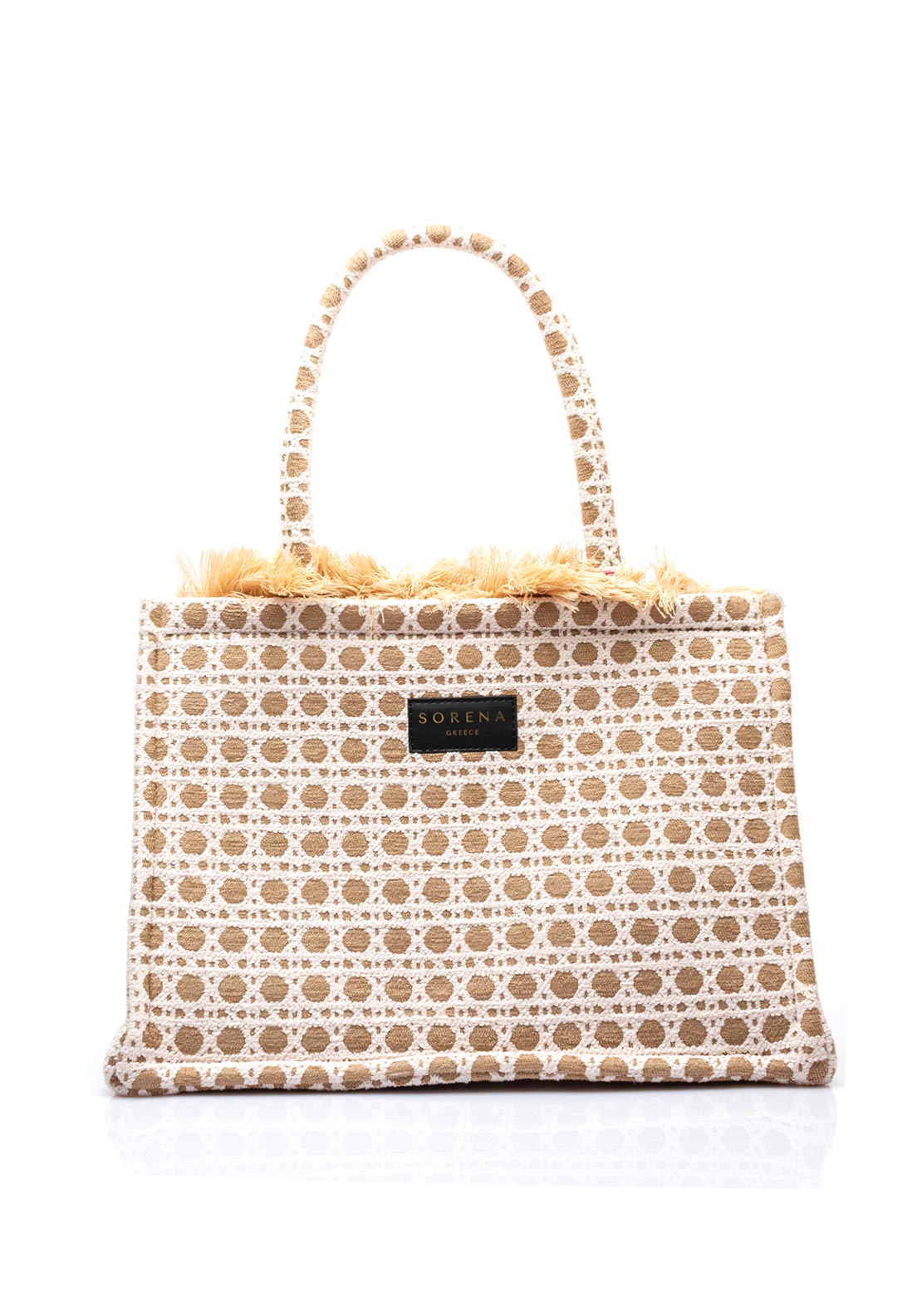 Sorena Panarea Spot Medium Tote Bag, Beige & Cream