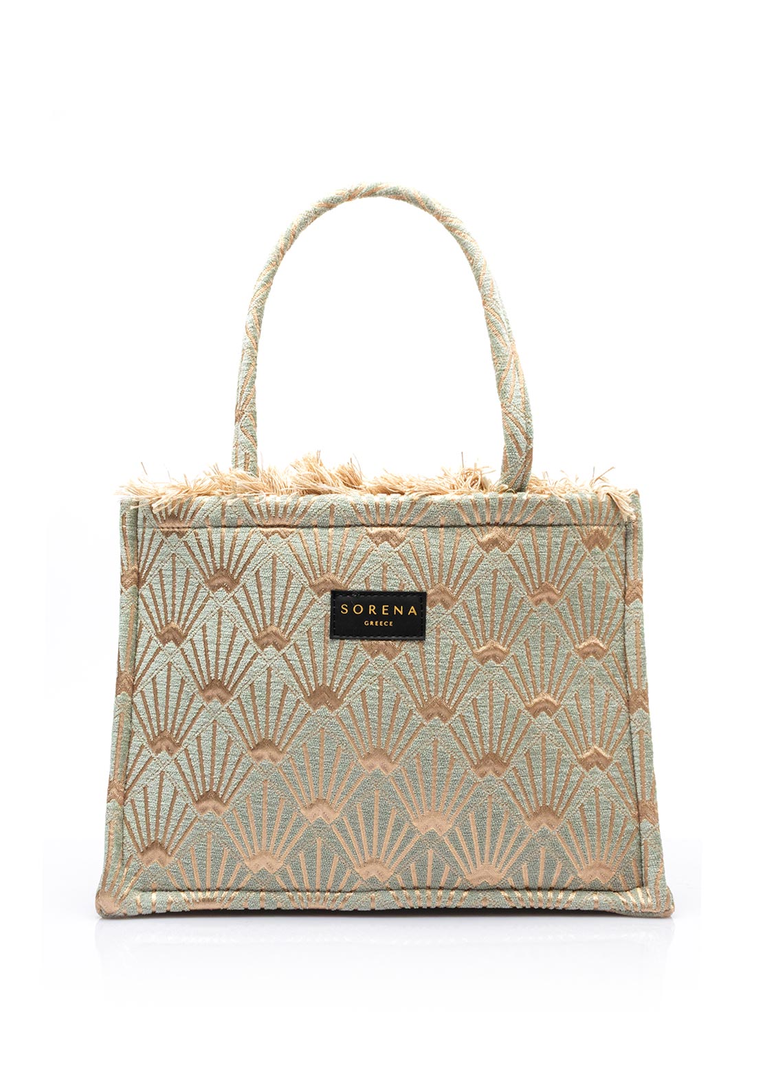 Sorena Arxipelagos Marble Medium Tote Bag, Mint & Gold