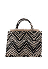 Sorena Koufonisi Velvet Zig Zag Tote Bag, Black