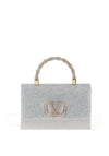 Sorento Morelto Encrusted Small Grab Bag, Silver