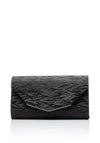 Sorento Arniston Shimmering Zebra Printed Envelope Clutch Bag, Black