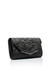 Sorento Arniston Shimmering Zebra Printed Envelope Clutch Bag, Black