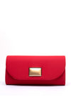 Sorento Johnstown Gold Button Clutch Bag, Red