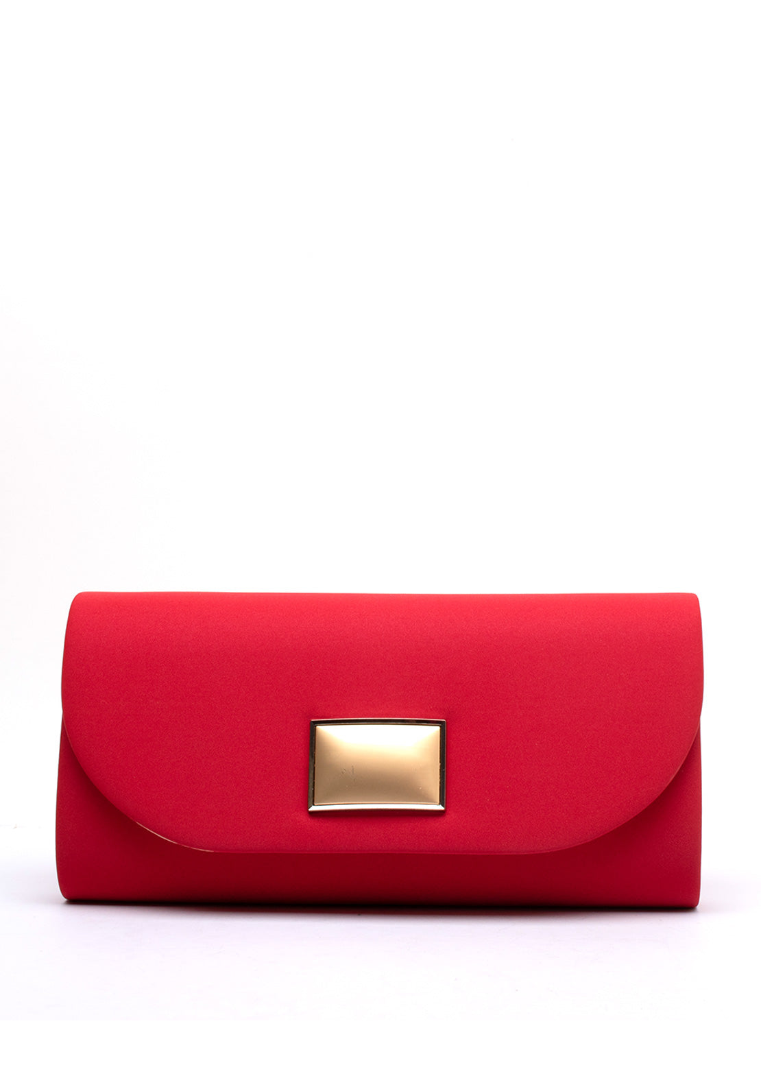 Sorento Johnstown Gold Button Clutch Bag, Red