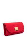 Sorento Johnstown Gold Button Clutch Bag, Red