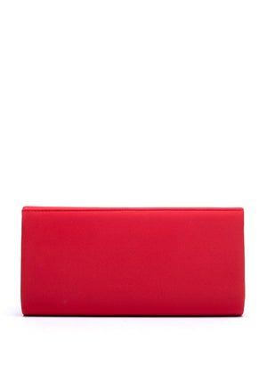 Sorento Johnstown Gold Button Clutch Bag, Red