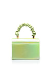 Sorento Shelbourne Pebbled Iridescent Grab Bag, Lime