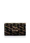 Sorento Peterstone Velvet Feel Patterned Clutch Bag, Black
