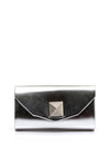 Sorento Secret Garden Metallic Brooch Clutch Bag, Silver