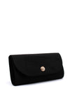 Sorento Riverbank Soft Touch Embellished Broch Clutch Bag, Black