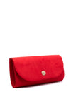 Sorento Riverbank Soft Touch Embellished Broch Clutch Bag, Red