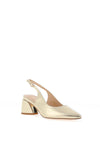 Sorento Dromhall Pointed Toe Sling Back Low Heels, Gold