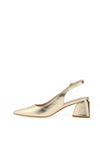 Sorento Dromhall Pointed Toe Sling Back Low Heels, Gold