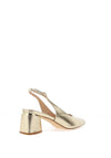 Sorento Dromhall Pointed Toe Sling Back Low Heels, Gold