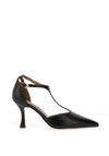 Sorento Garden Morris T-Bar Heled Court Shoes, Black