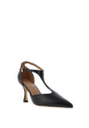 Sorento Garden Morris T-Bar Heled Court Shoes, Black