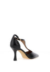 Sorento Garden Morris T-Bar Heled Court Shoes, Black
