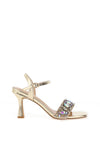 Sorento Glin Diamante Open Toe Heeled Sandals, Gold