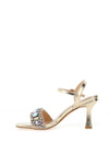 Sorento Glin Diamante Open Toe Heeled Sandals, Gold
