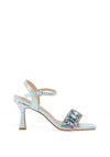 Sorento Glin Diamante Open Toe Heeled Sandals, Pearl Sky Blue