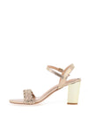 Sorento Heritage Sparkling Braided Heeled Sandals, Gold