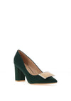 Sorento Johnstown Brooch Pointed Court Heels, Forest Green