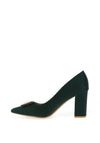 Sorento Johnstown Brooch Pointed Court Heels, Forest Green