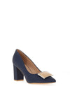 Sorento Johnstown Brooch Pointed Court Heels, Navy