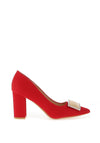 Sorento Johnstown Brooch Pointed Court Heels, Red