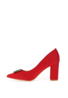 Sorento Johnstown Brooch Pointed Court Heels, Red