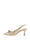 Sorento Marlfield Shimmering Bow Sling Back Heels, Gold