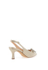 Sorento Marlfield Shimmering Bow Sling Back Heels, Gold