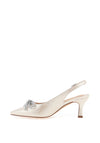 Sorento Marlfield Shimmering Bow Sling Back Heels, Pearl