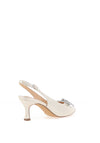 Sorento Marlfield Shimmering Bow Sling Back Heels, Pearl