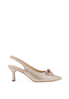 Sorento Marlfield Shimmering Bow Sling Back Heels, Rose Gold