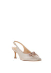 Sorento Marlfield Shimmering Bow Sling Back Heels, Rose Gold