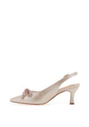 Sorento Marlfield Shimmering Bow Sling Back Heels, Rose Gold