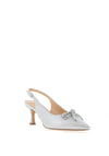 Sorento Marlfield Shimmering Bow Sling Back Heels, Silver