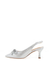 Sorento Marlfield Shimmering Bow Sling Back Heels, Silver