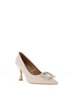 Sorento Meadow Point Brooch Detailed Court Heels, Cream