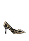 Sorento Meadow Point Brooch Detailed Court Heels, Black & Beige