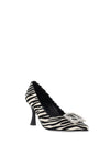 Sorento Meadow Point Brooch Detailed Court Heels, Black & White