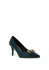 Sorento Monart Textured Brooch Court Heels, Green