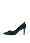 Sorento Monart Textured Brooch Court Heels, Green
